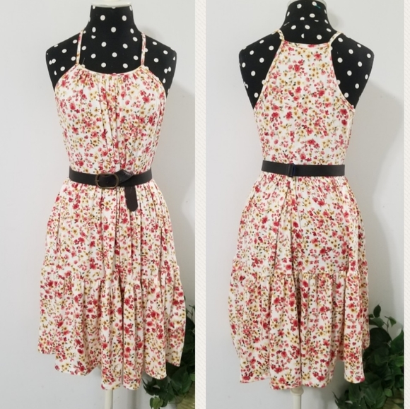 TWIRLING IN FLORALS OFFWHITE CREAM FLORAL DRESS - Picture 8 of 16